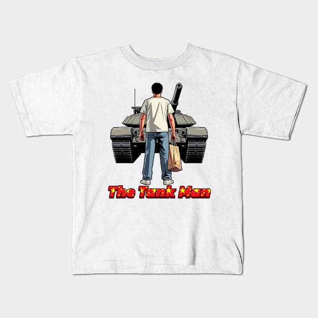 Tank Man Kids T-Shirt by Rawlifegraphic